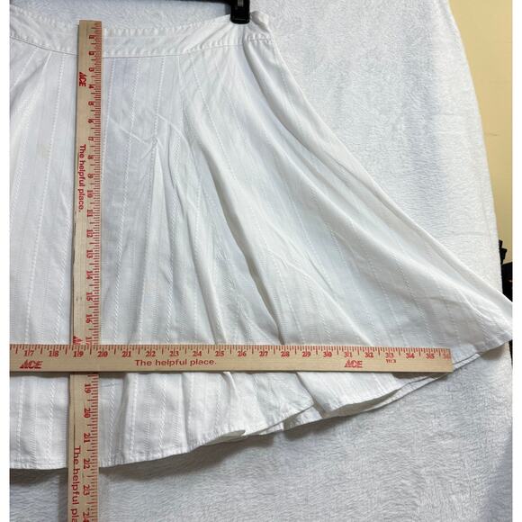 NY&CO 12 White Skater Skirt Cotton Lined Mini Summer Boho Cottagecore‎ Softgirl - Picture 6 of 9